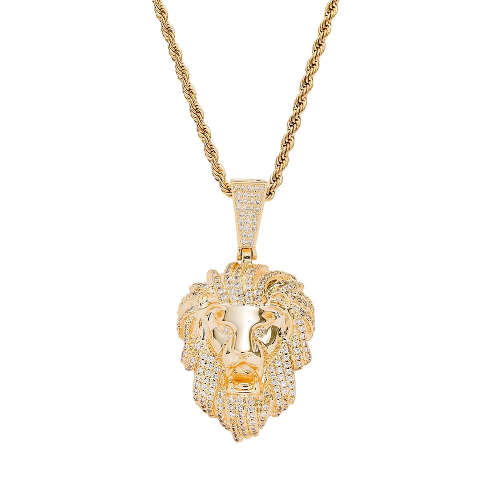 CN283 Brass Setting CZ Pendant Iced Out Cubic Zircon Necklace Hip Hop Gift Jewelry Bling Bling