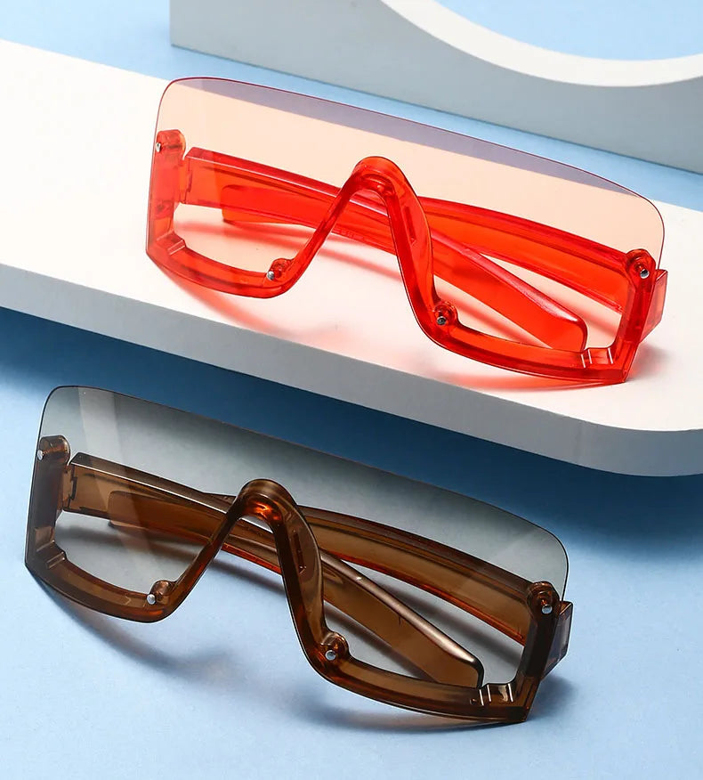 New Arrival One Piece Lens Sunglasses Big Uv Designer New High Quality Big Frame Sunglasses Women Men