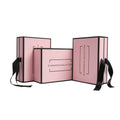 Luxury Custom Pink Color Foldable Recyclable Magnetic Bath Robe & Socks Gift Paper Packaging Box with Black Ribbon