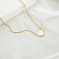 Retro Romantic Heart-Shaped White Shell Pendant Women's Everyday Necklace Jewelry