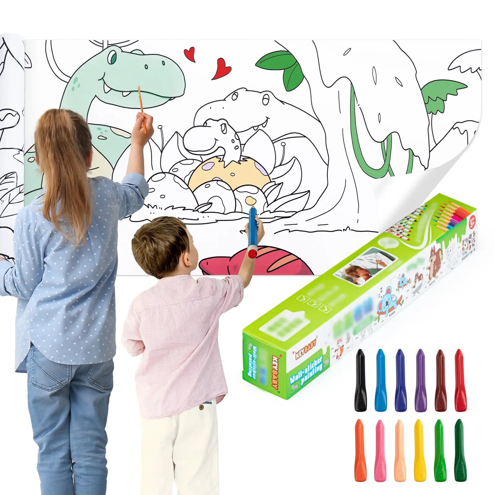 Customized DIY Coloring Paper Roll for Children Offset Paper Poster Funny Educational Toy Film Lamination Wide Color Filling