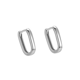 Low MOQ Simple Hoops 925 Sterling Silver Plain Earrings Geometric U Shaped Fashion Huggie for Women Fine Jewelry Wholesale