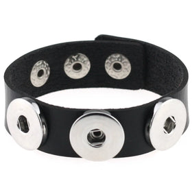 AA01505 Fashion Punk Simple Bracelet Jewelry Cheap Multi Color Diy Pu Leather Snap Button Bracelets