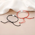 Hot Adjustable Handmade Family Bracelet Black and Red String Mother Daughter Bracelet Set