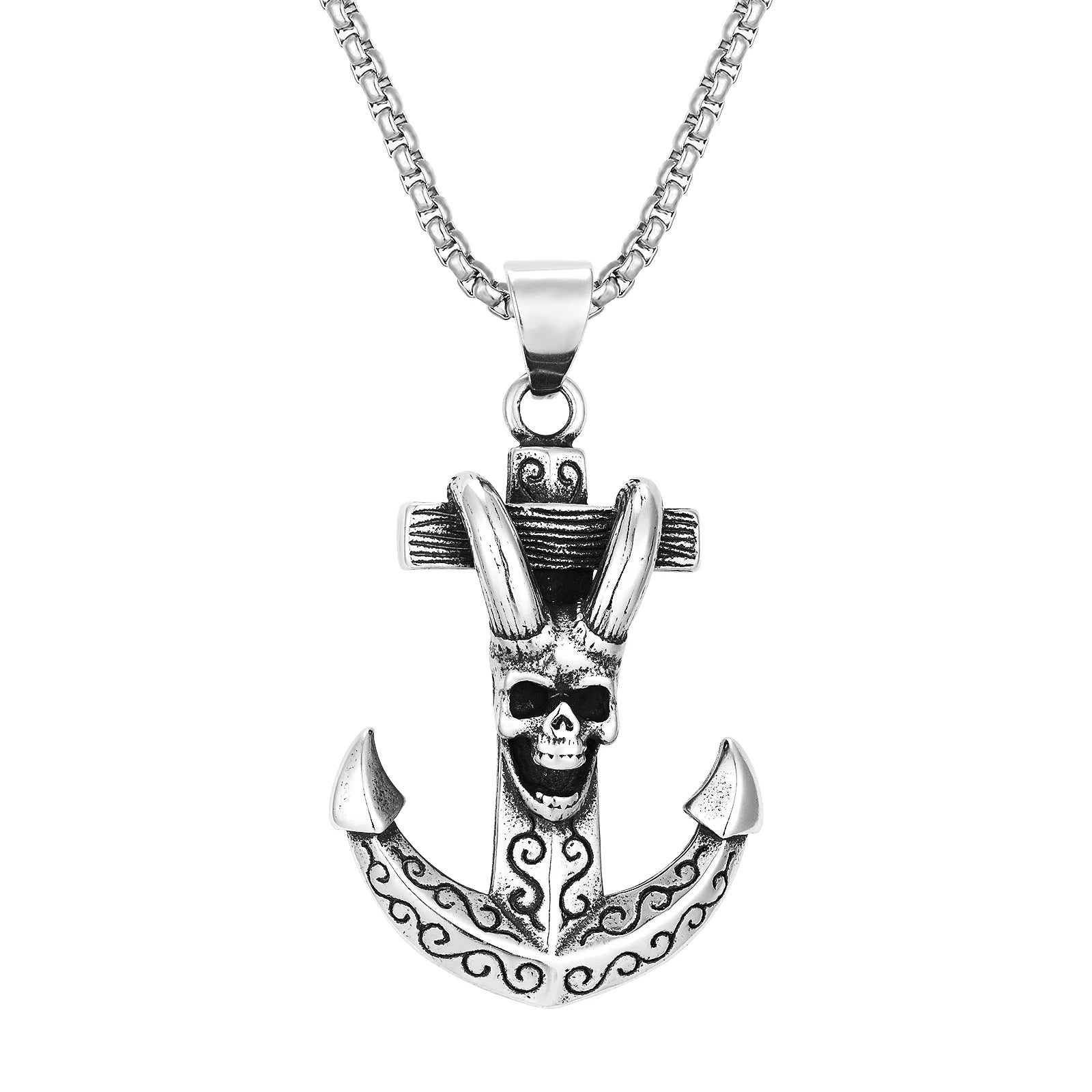 Personalized Stainless Steel Skull Cross Pendant Necklaces for  Men's Pendants for Jewelry Making