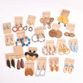 New Fashion Metal Geometric Earrings Wood Resin Jewelry Earrings for Women