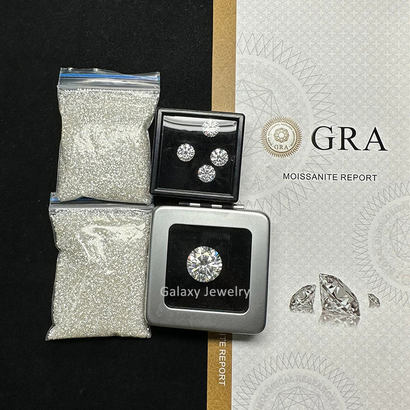 Moissanite Diamond Small Size Round Brilliant Cut D Color 0.7-3.0mm Loose Melee Moissanite Stones