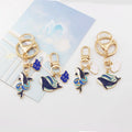 Creative Animal Couple Keyring Alloy Lobster Keychain Cartoon Whale Key Ring Bag Car Key Pendant in Bulk