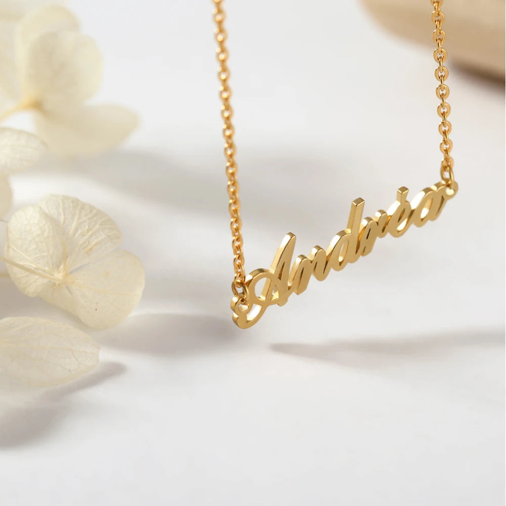 Custom Name Bracelet Minimalist Jewelry Custom Stainless Bracelet  Women 18K Gold Plated Jewelry Initial Bracelet Letters