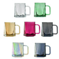 Colorful Hexagonal Geometric Cut Glass Cup High-quality Household Cup