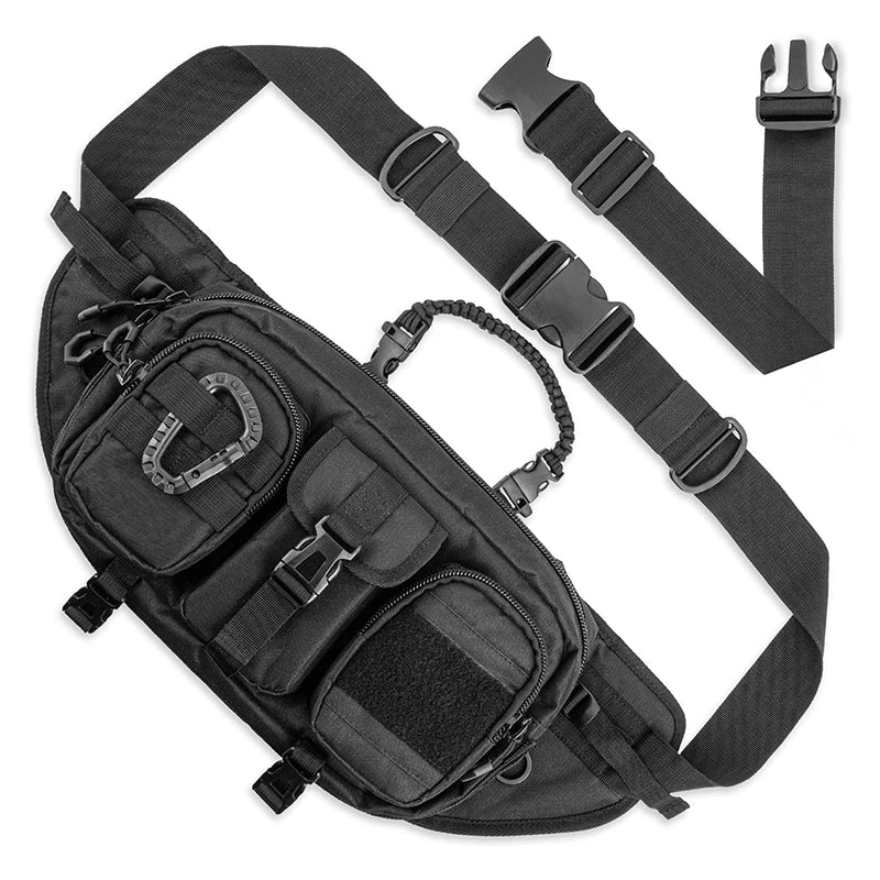 Tactical Inspired Large Sling Bag Perfect Tactical Bag for Men Multi-Functional Waist Pack