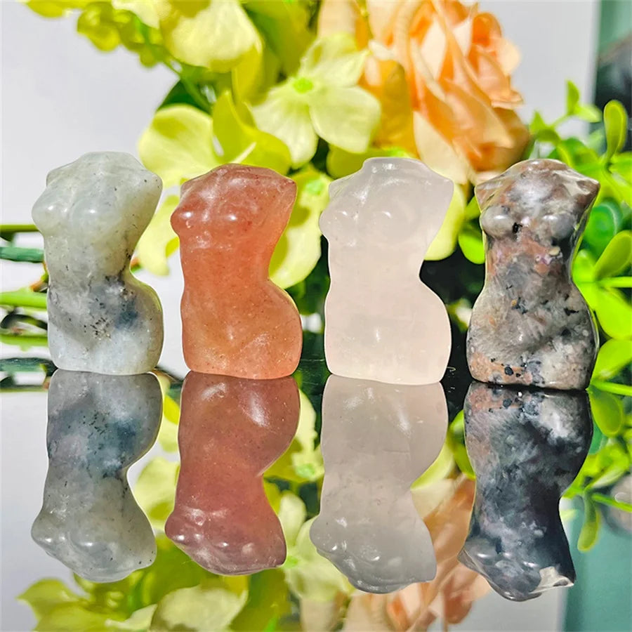 Wholesale Stone Crystal Sculpture Natural Quartz Gemstone Female Model Crystal Torso Ornaments
