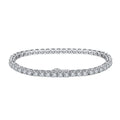 SB129 RINNTIN Size 6.5-8 Inch Rhodium Plated 3mm Cubic Zirconia Classic 925 Silver Tennis Bracelet for Women