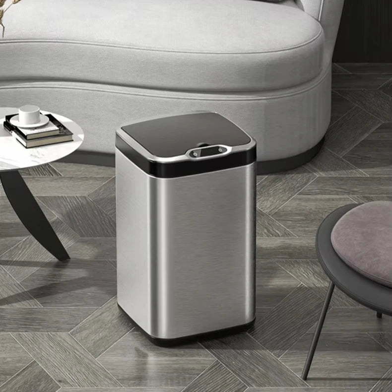 Iintelli 25L Touchless Square Kick Automatic Intelligent Sensor Stainless Steel Poubelle Smart Trash Can with Lid