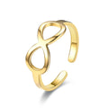 FanYue Gold Infinite Eight Titanium Ring Stainless Steel for Women Men