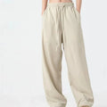 Women Flowy Drawstring Waist Wide Leg Beach Loose Fit Summer Women Trousers Pants with Pockets