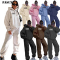 PASUXI Custom Women Fall Winter 2025 Clothes Street Clothing Gym Sports Tops Sweatpants Hoodie 2 Piece Tracksuit