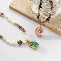 Bohemian Conch Shell Women Necklace 18K Gold Plated Irregularity Natural Stone Pendant Necklace Jewelry