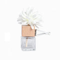 Quartet Aromatherapy Car Perfume Spray Bottle Transparent PE Flower Pendant Screw Cap Square Glass 10ml Screen Printed Custom
