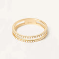 LOZRUNVE 925 Sterling Silver Delicate Fashion Double Band Eternity Ring Women Jewelry