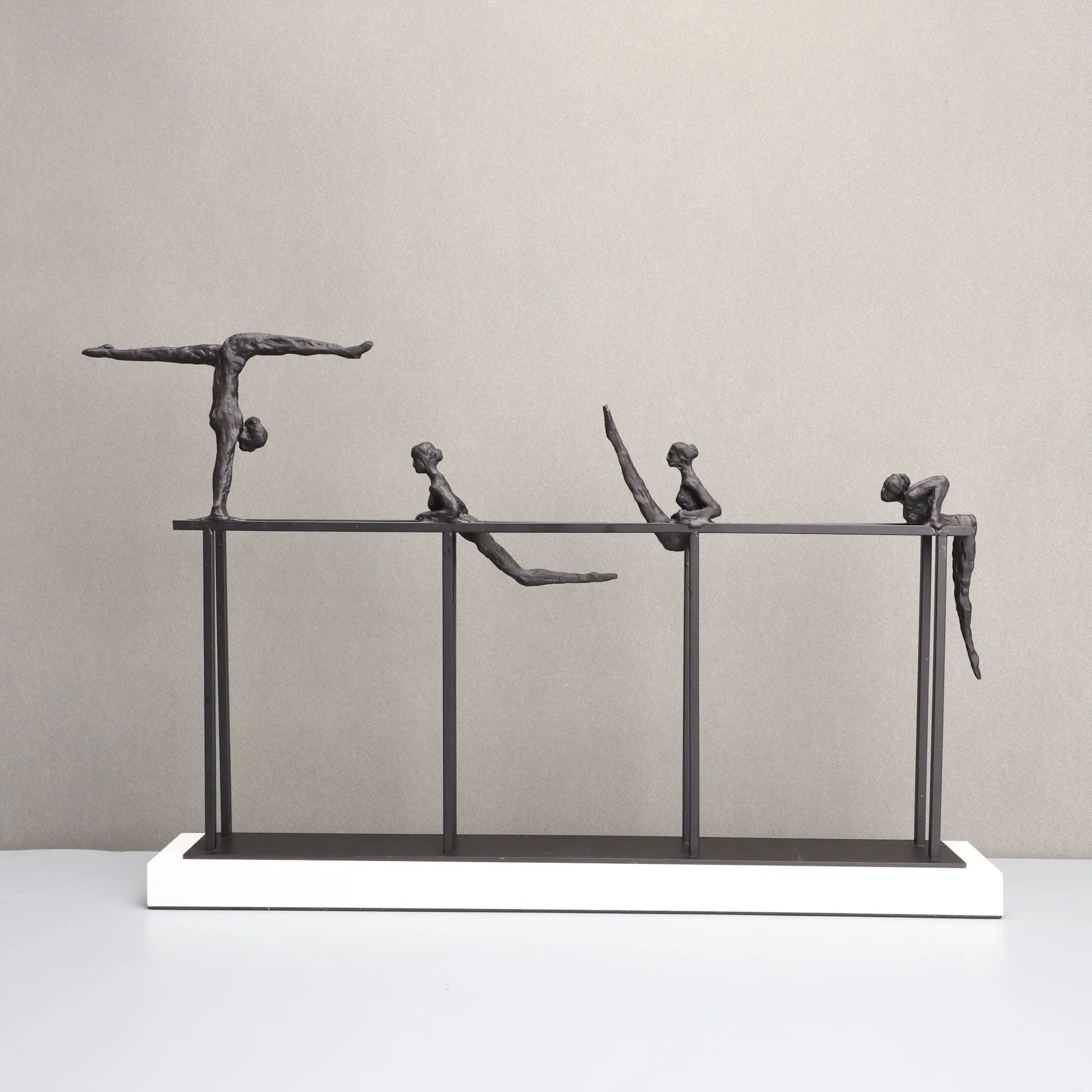 Black Cast Iron Double Bar Sports Ornament Bedroom Study Living Room Dining Room Ornaments