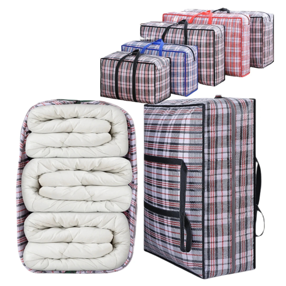 Dustproof Large Capacity Storage Bag Quilt & Clothes Organizer With Zipper and Handles for Closet