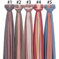 Colorful Thick Chiffon Hijab Ombre Gradient Textured Chiffon Shawl Hijab Scarf Chiffon Shimmer Muslim Ladies Hijab Tudung