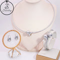 Trendy 18K Gold Plated Vintage Water Drop Earrings Necklace With Bangle for Women Jewelry Wholesale 2024 New Arrival