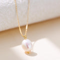 High Quality Simple S925 Sterling Silver Gold Plated Baroque Freshwater Pearl Pendant Necklace for Women