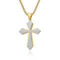 Summer New Hundred Fashion Jewelry Korean Simple Men's Stainless Steel Necklace Cross Pendant Religious Jewelry