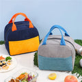 Portable Corduroy Insulation Lunch Bag with Zipper Closure New Waterproof Thickened Ice Bag Color-Matching