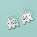 New Design 925 Sterling Silver Elephant Shaped Charm Pendant With Ring for Jewelry Making 6*14mm