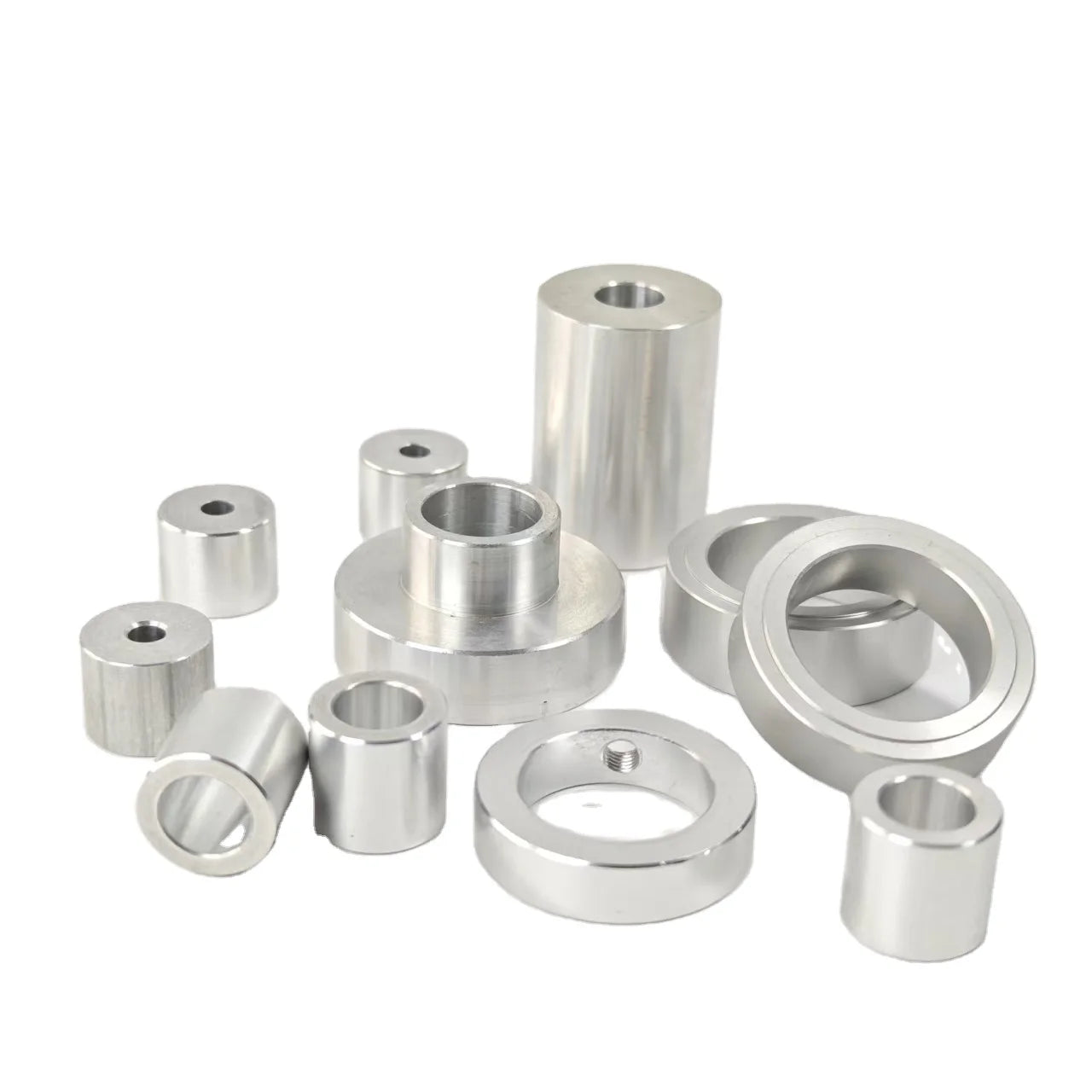 Threaded Sleeve Knurled Spacer Round Tube Aluminum Steel Sleeve CNC Turned Aluminum Bushing
