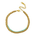 Summer Fashion Jewelry Waterproof Pvd Gold Plated Simple Cuban Chain Layered Fashion Jewelry Stainless Steel Anklets