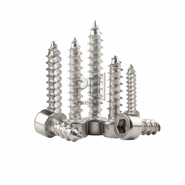 304 Stainless Steel Cylindrical Head Self-tapping Screw Cup Head Hexagon Socket Speaker Screw M2M3M3.5M4