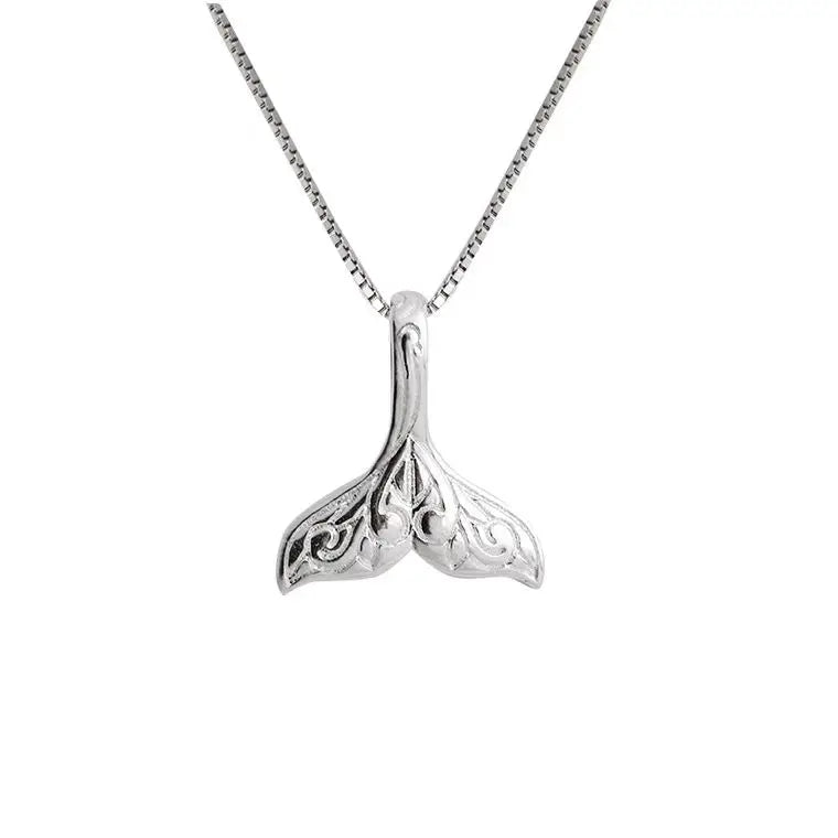 Factory Wholesale New Silver Fishtail Necklaces Pendant Fashion Silver Jewelry Statement for Women Jewelry