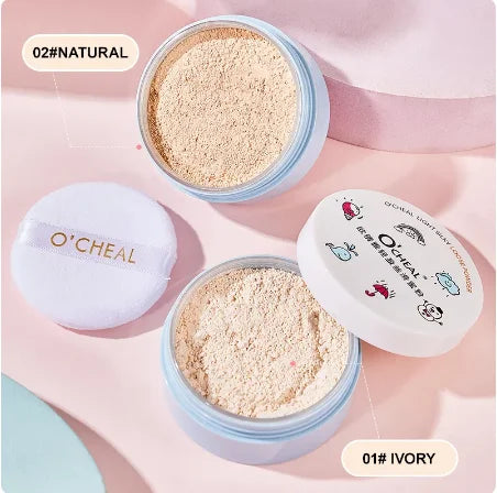 Private Label Custom Small White Cartoon Waterproof Long-lasting Makeup Control Oil Control Minerals Light Silky Loose Powder