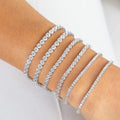 Unisex 2.5mm 3mm 4mm 5mm Brass Zircon Geometric Trendy Hip Hop Jewelry Silver Gold Iced Tennis Bracelet