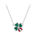 Spring Series 925 Sterling Silver Jewelry Lucky Four-leaf Clover Ladybug Link Chain Necklace for Women