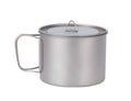 Titanium Pot 900ml Ultralight Mug Cup and Fry Pan with Foldable Handle Camping Cookware Set