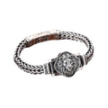 S925 Sterling Silver Hand Woven Bracelet for Men Vintage Lion Bracelet Hip-hop Punk Rock Bracelet Jewelry Gift