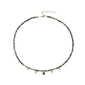 Personalized Gemstone Stainless Steel Chain Necklace Wholesale Natural Jewelry Stone Chain Choker Necklace