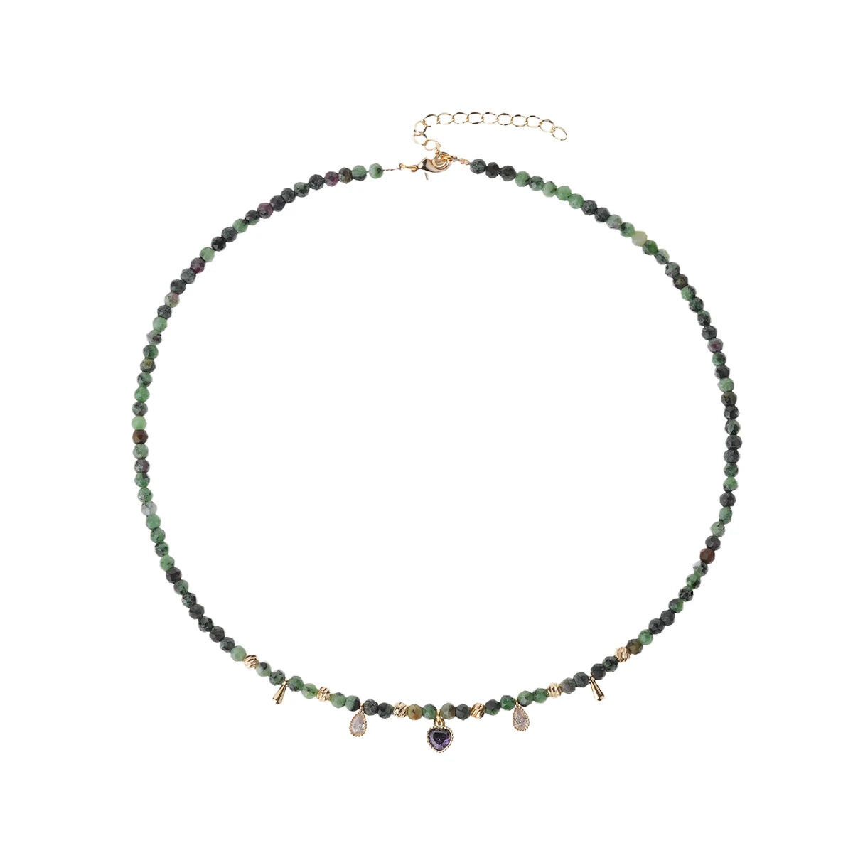 Personalized Gemstone Stainless Steel Chain Necklace Wholesale Natural Jewelry Stone Chain Choker Necklace