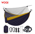 WOQI New Design Handmade Portable Lightweight Ultralight Camping Hammock with Mosquito Net Tree Straps