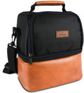 Leakproof Insulated Thermal Portable 2 Compartment Lunch Bag Polyester Cooler for Work/School Patterned Letter Design for Men