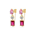 Luxury Fine Jewelry 925 Sterling Silver 18k Gold Women Fashion Exquisite Gemstone Diamond Stud Earrings