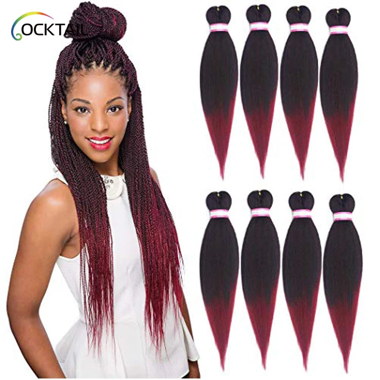 Over 100 Colors Three Pack 3x Pre Stretched Ombre Braiding Hair 3 in 1 Wholesale Synthetic Braiding Hair Pack