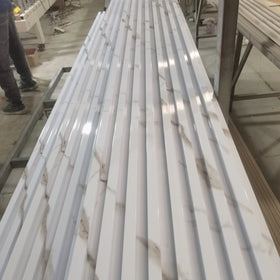Marble Color WPC Wall Panel Interior Decorative Wood Grain Fluted Board Waterproof WPC Cladding for Interiors
