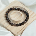 8mm Natural Smoky Quartz Faceted Gemstone Jewelry Stretch Fashionable Bracelet Crystals Healing Stones Unisex Beads Bracelets