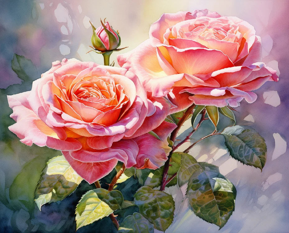 For Chenistory Handpainted Diamond Embroidery Flowers Full Round Diamonds Rhinestones DIY Pictures for Home Decors Wall